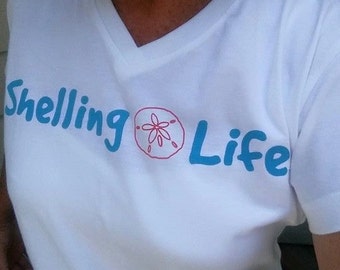 Shelling Life® Ladies V Neck Tshirt - Beachwear - Ladies Wear - Free Shipping US