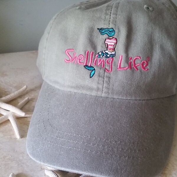 Beach Mermaid Hat - Embroidered Hat - Shelling Life&reg; Mermaid