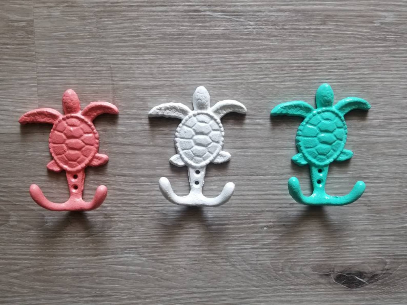 Sea Turtle Wall Hook Cast Iron Sea Turtle Beach Decor Etsy