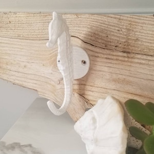 Sea Horse Wall Hook - Beach Decor - Nautical Decor - Beach House Coastal Accessory - Cast Iron  - PICK YOUR COLOR