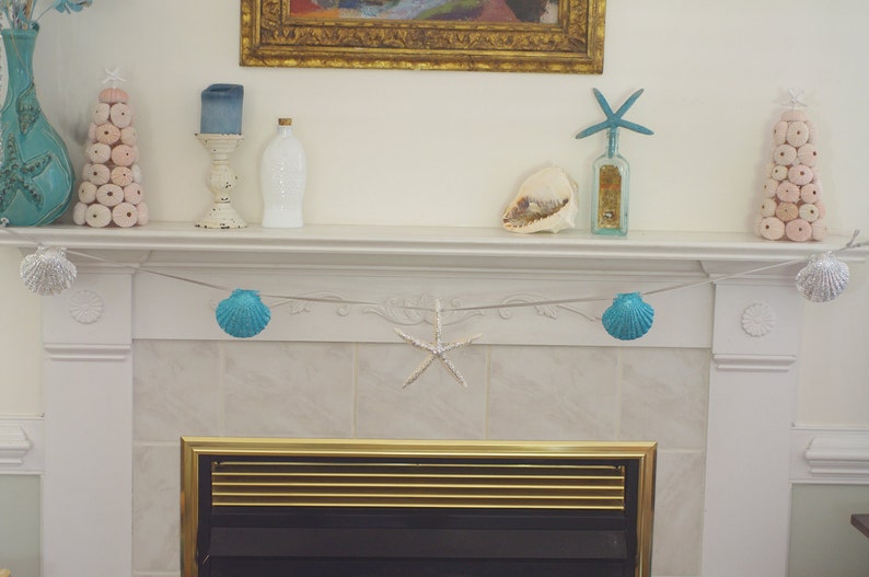 Beach Decor Mantel Fireplace Garland Starfish and Seashell Etsy