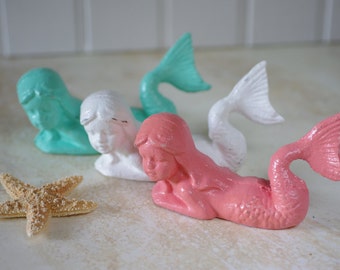 Sweet Little Cast Iron Mermaid - PICK YOUR COLOR