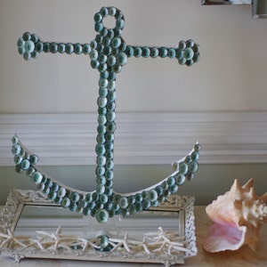 Seashell Covered Anchor - Limpet Shell Anchor Wall Decor