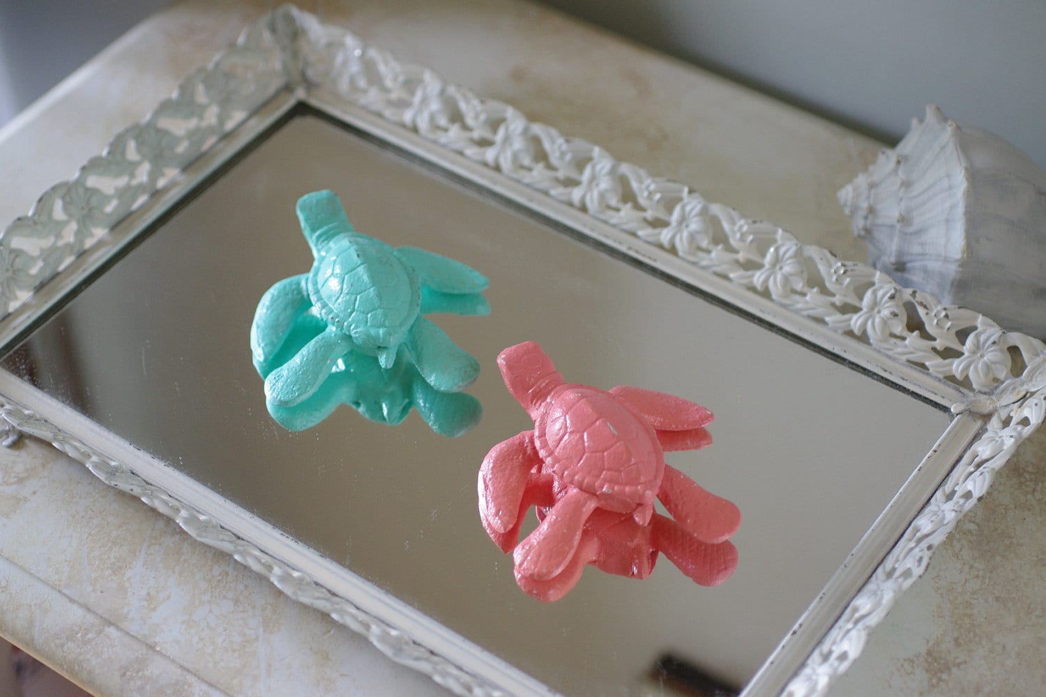 Beach Decor Cast Iron Baby Sea Turtle - Pick Your Color