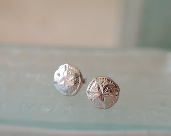 Allergy Free Sand Dollar Post Earrings - Gold or Silver