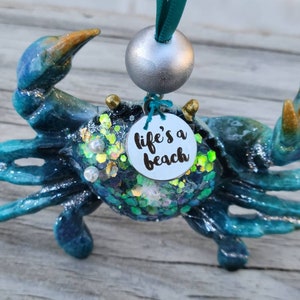 Ornamento natalizio a forma di granchio blu: la vita è una spiaggia, Natale costiero