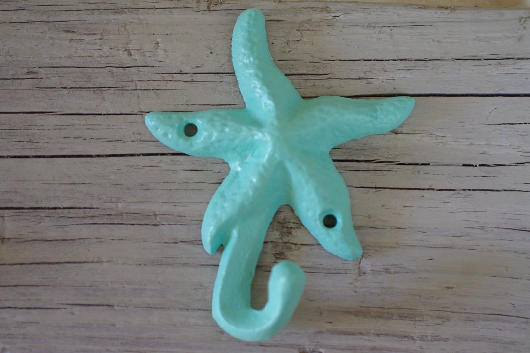 Starfish Wall Hook Cast Iron Starfish Beach Decor Etsy