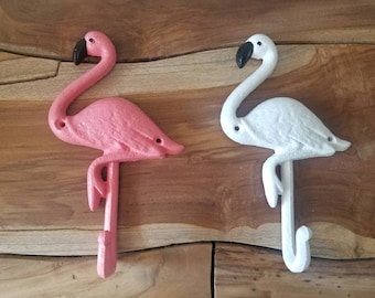 Flamingo Wall Hook - Cast Iron - Custom Painted