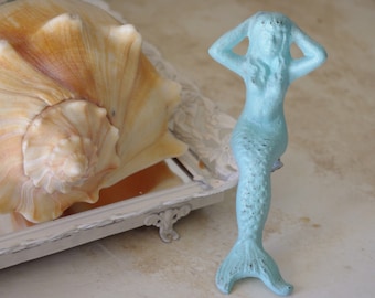 Beach Decor Mermaid - Lovely Little Cast Iron Mermaid