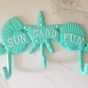 Cast Iron Sun Sand Fun Wall Hook - Towel Holder