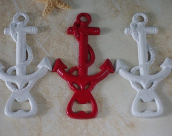 Cast Iron Anchor Bottle Opener-  PICK YOUR COLORS