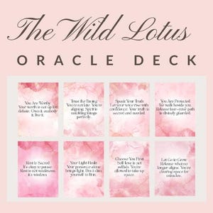 Wild Lotus Oracle Deck - 32 Printable Self Love Cards with Spirit Messages and Guide - Digital Empowerment Card Deck