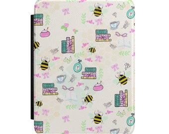Amante de los libros, fiesta de té con abejas, funda Kindle para amantes de los libros