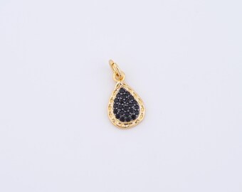Waterdrop Charms,18K Gold Filled Teardrop Pendant,DIY Jewelry Making Supplies,17x8.5x2.5mm