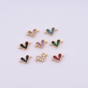 Heart Connector,18K Gold Filled Love Connector,Necklace Connector DIY Jewelry Making Findings Supply,8.2x14.2x2.5mm