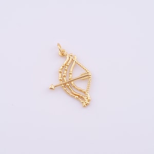 Bow and Arrow Pendant,18K Gold Filled Bow and Arrow Charm DIY Bracelet Necklace Jewelry Making Findings Supply,31.6x8x1.8mm