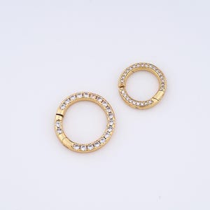 Gold Spring Clasps,18K Gold Filled Thin Clasps,Push Gate Clasps,Round Clasp,DIY Jewelry Making Supplies