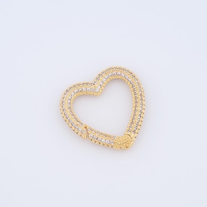 Heart Clasp,18K Gold Filled Heart Clasp,Push Gate Clasps DIY Jewelry Making Findings Supply,26.5x26x4mm