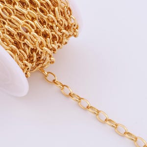 1 Meter Gold Rolo Chain, 18K Gold Filled Semi Finished Chain, Specialty Chains, DIY Eternal Jewelry Making Supplies,5x7mm