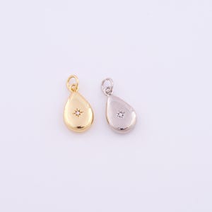 Waterdrop Charms,18K Gold Filled Teardrop Pendant,DIY Jewelry Making Supplies,19x9.4x3.5mm
