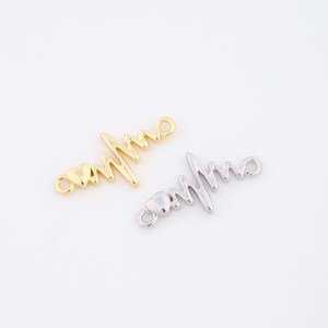 Gold Heartbeat Connector,18K Gold Filled Minimalist Connector,Heartbeat Connector DIY Jewelry Making Findings Supply,22x11x1.7mm