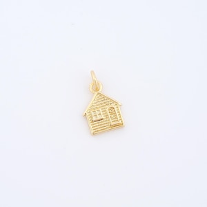 House Pendant,18K Gold Filled House Charm,House Charm DIY Bracelet Necklace Jewelry Making Findings Supply,16x10x1.7mm