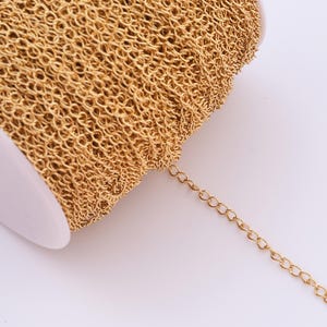 1 Meter Gold Cable Chain, 18K Gold Filled Semi Finished Chain, Specialty Chains, DIY Eternal Jewelry Making Supplies,4x2.8x0.8mm