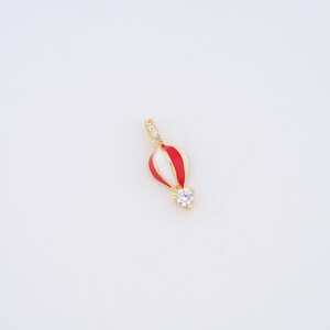 Enamel Balloon Pendant,18K Gold Filled Balloon Charm,Hot Air Balloon Charm DIY Jewelry Making Findings Supply,17x6.5x3.5mm