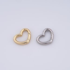 Heart Clasp,18K Gold Filled Heart Clasp,Push Gate Clasps DIY Jewelry Making Findings Supply,15.5x13x3mm