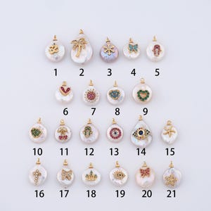 Pearl Charms,18K Gold Filled Evil Eye Pendant,Tree Charms,Pearl Pendant,DIY Jewelry Making Supplies,14x12x7mm