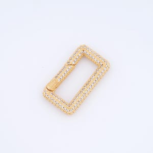 Spring Clasps,18K Gold Filled Paperclip Clasps,Push Gate Clasps,Square Clasp,DIY Jewelry Making,27.6x16x4mm