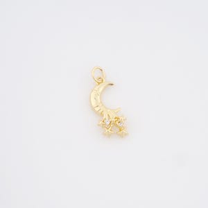 Moon Charms,18K Gold Filled Crescent Pendant,DIY Jewelry Making Supplies,23x11.5x2.5mm