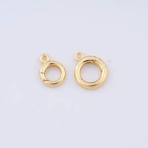Gold Spring Clasps Pendant,18K Gold Filled Thin Clasps,Push Gate Clasps,Round Clasp,DIY Jewelry Making Supplies