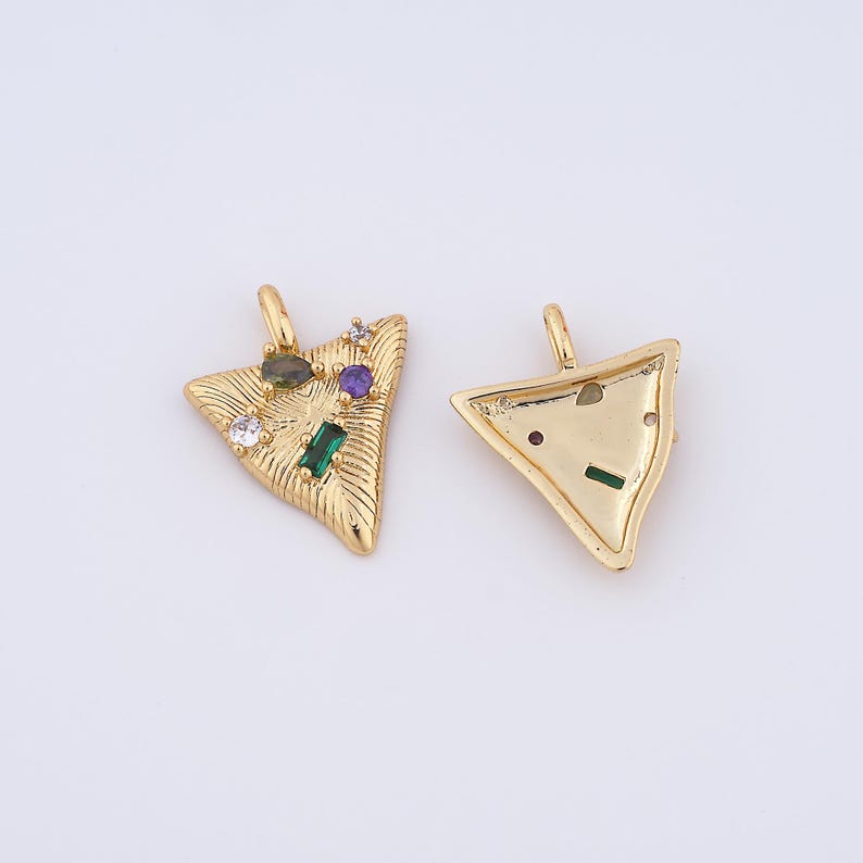 Triangular Pendants Triangle Charms,18k Gold Filled Triangle Pendant,diy Jewelry Making ...
