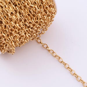 1 Meter Gold Cable Chain, 18K Gold Filled Semi Finished Chain, Specialty Chains, DIY Eternal Jewelry Making Supplies,4.7x1.1mm