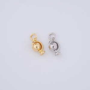 Globe Charms,18K Gold Filled Map Pendant,DIY Jewelry Making Supplies,15x7.2x5.2mm