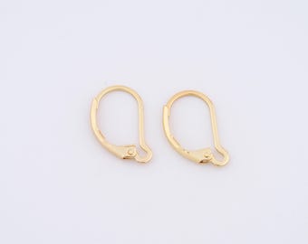 5 pares de aros de oro de 18 quilates rellenos de oro, hipoalergénicos, resistentes al deslustre, para hacer joyas, 16 x 10 x 1,5 mm.