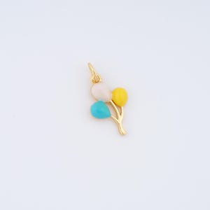 Enamel Balloon Pendant,18K Gold Filled Balloon Charm,Hot Air Balloon Charm DIY Jewelry Making Findings Supply,19.5x10x2.3mm