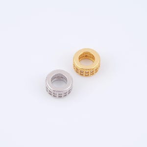 Wheel Beads,18K Gold Filled Flat Spacer Round Beads,Gold Spacer Beads for DIY Bracelet Necklace Jewelry Findings Making,8.5x4.3mm