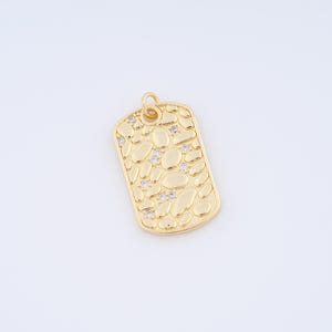 Gold Square Charms,18K Gold Filled Rectangle Pendant,DIY Jewelry Making Supplies,25.5x15.5x1.7mm