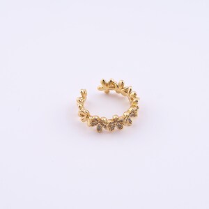 Flower Rings,Thick Gold Rings,18K Gold Filled Open Rings,Plant Rings,Adjustable Rings, Wide and Thick Rings