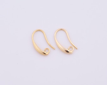 5 pares de aros de oro de 18 quilates rellenos de oro, hipoalergénicos, resistentes al deslustre, para hacer joyas, 21 x 11 x 2 mm.
