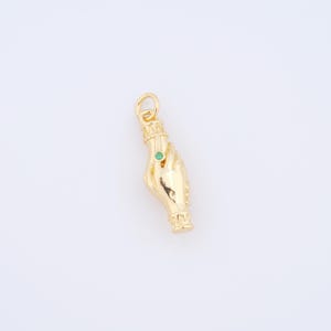 Hand Charms,18K Gold Filled Gesture Pendant,Shake Hands Pendant,DIY Jewelry Making Supplies,25.5x7.5x5.7mm