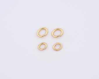 50 st 18K guldfyllda öppna hoppringar, guldhoppringar, ovala hoppringar, hoppringar för DIY smyckestillverkning, fyndtillbehör