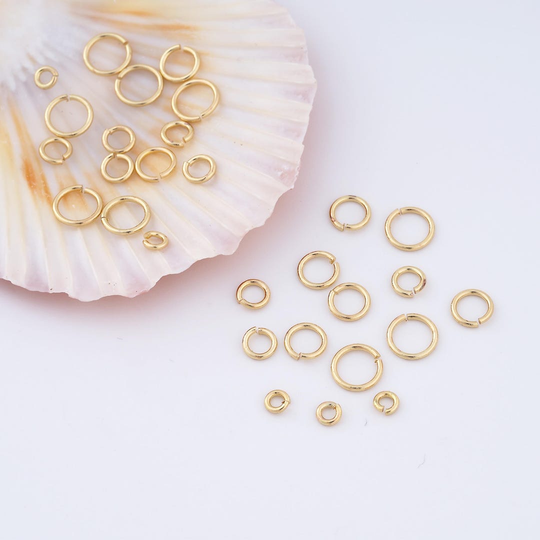 Round Jump Rings 100pcs 18K Gold Filled Open Jump Rings,gold Jump Rings,round Jump Rings ...
