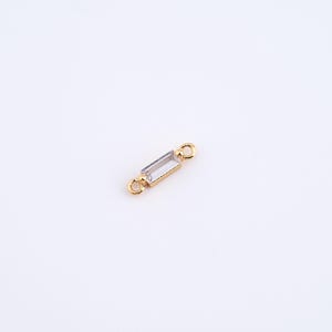 10 pcs Zircon Bar Connector,18K Gold Filled Stick Connector,Square Connector DIY Jewelry Making Findings Supply,9.5x2x2.5mm