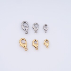 5 pcs Gold Spring Clasps,18K Gold Filled Lobster Clasps,Push Gate Clasps,Claw Clasp,DIY Jewelry Making Supplies