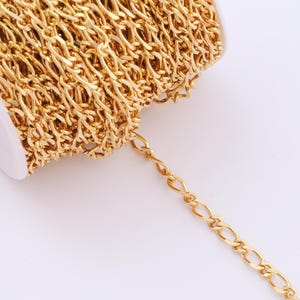 1 Meter Gold Cable Chain, 18K Gold Filled Semi Finished Chain, Specialty Chains, DIY Eternal Jewelry Making Supplies,5x10.5x2mm