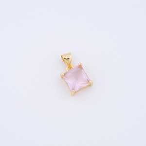 Zircon Square Charms,18K Gold Filled Rectangle Pendant,Zircon Charms,DIY Jewelry Making Supplies,10.5x8x5.5mm