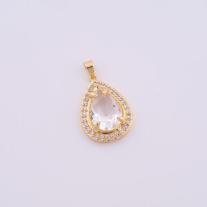 Waterdrop Charms,18K Gold Filled Teardrop Pendant,DIY Jewelry Making Supplies,21x16.4x6.2mm